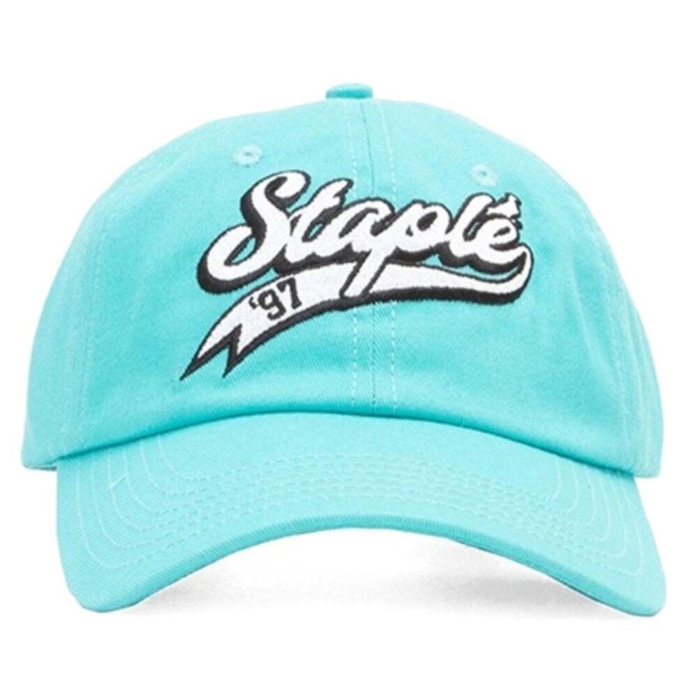 Staple Pigeon Men's Triboro Embroidered Logo Strapback Dad Hat Cap in Light Blue